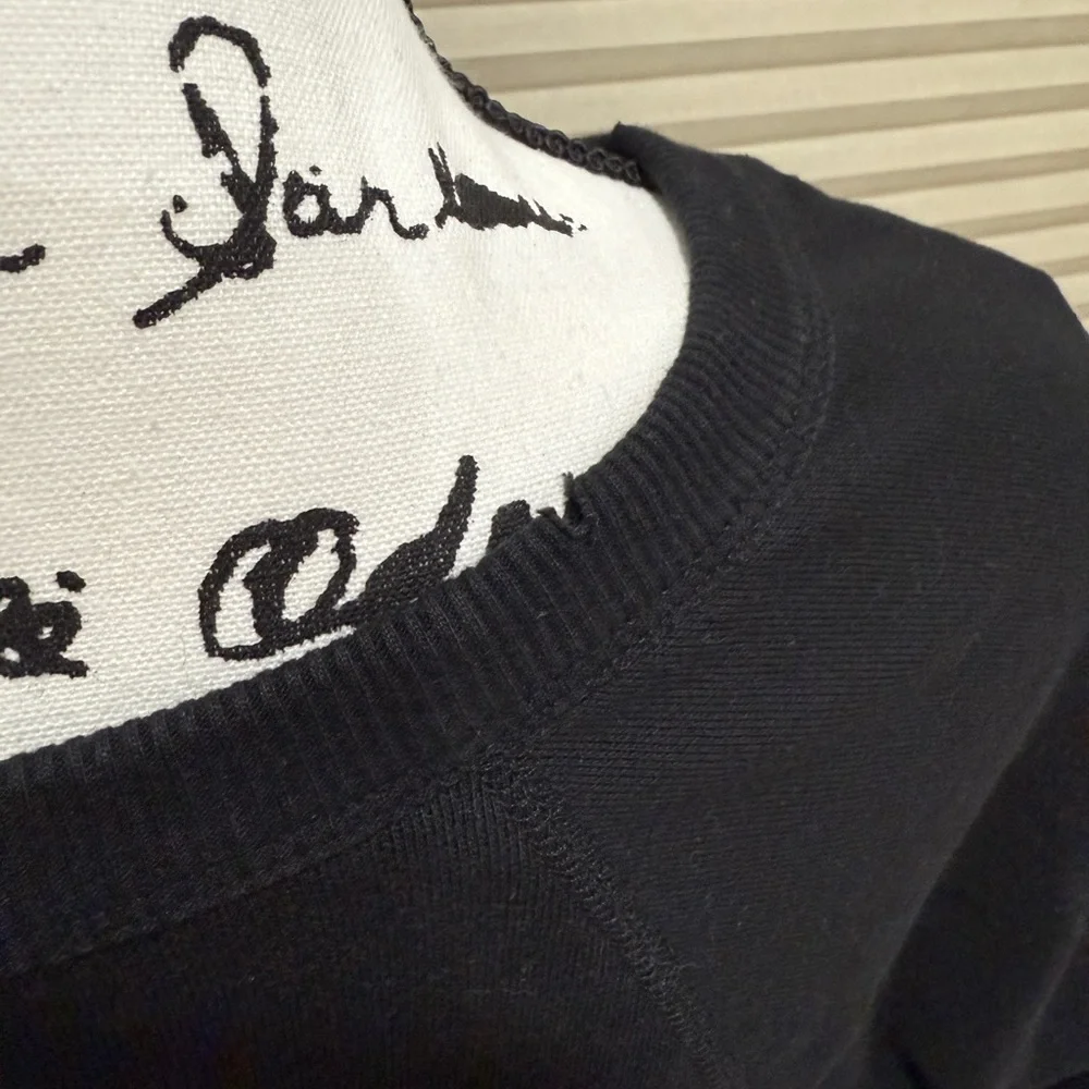 Black 'Monday Mourning' Long Sleeve Cropped Sweatshirt - Picture 3 of 6